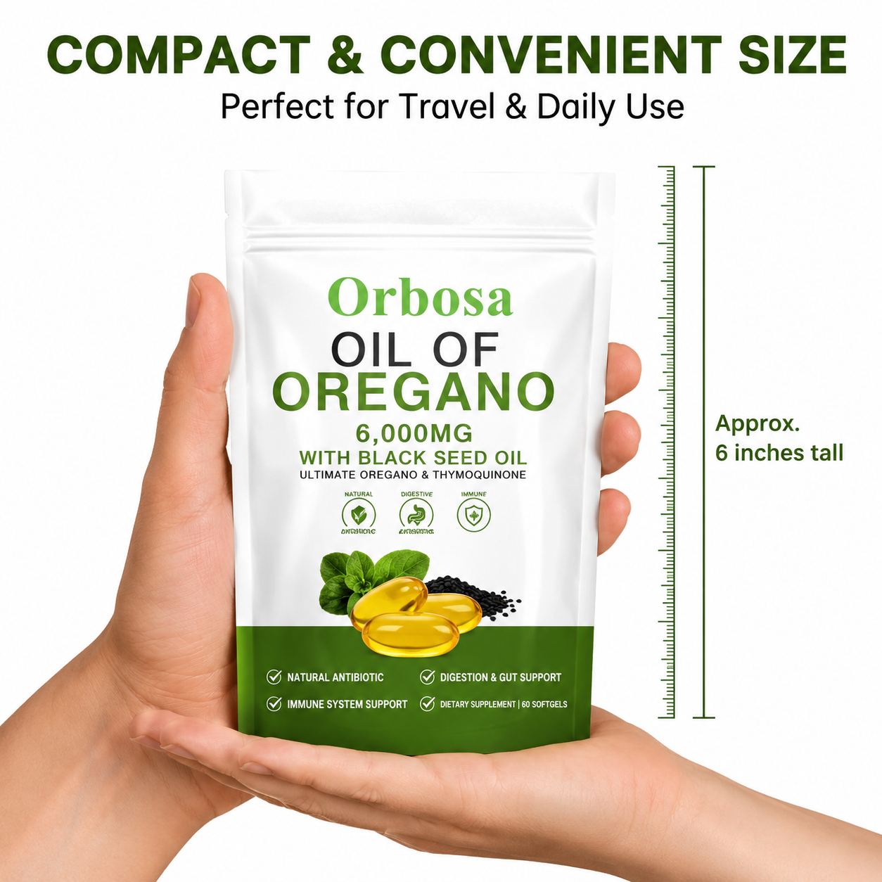 Daily Gut & Immune Support Oregano & Black Seed Oil Capsules